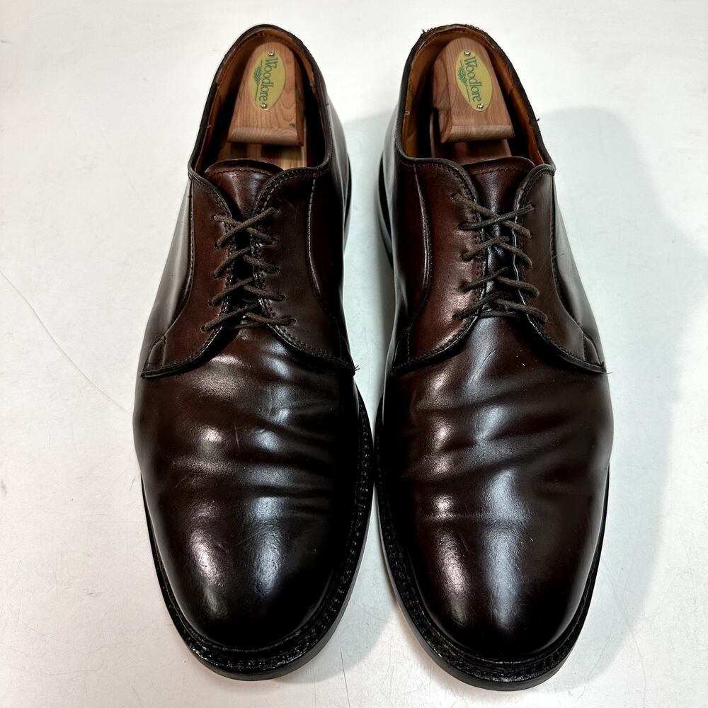 FULLY RESOLED Alden 990 Plain Toe Blucher Shell Cordovan Brown Color 8 USA 11.5